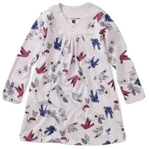 NWT: Tea Collection Kantha Doves Trapeze Dress Girl's Size 8